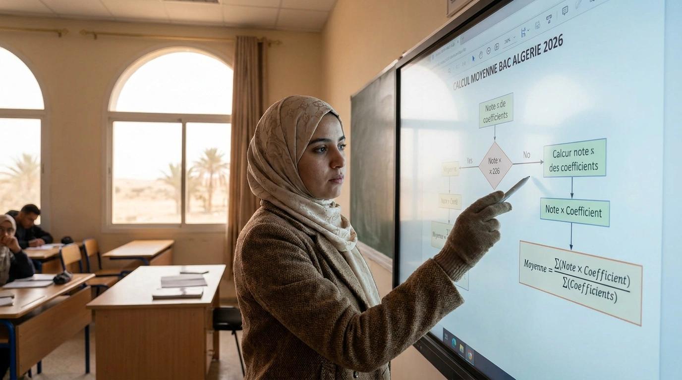 كيف أحسب معدل البكالوريا في الجزائر 2026 — شرح مبسط بالمعاملات الرسمية