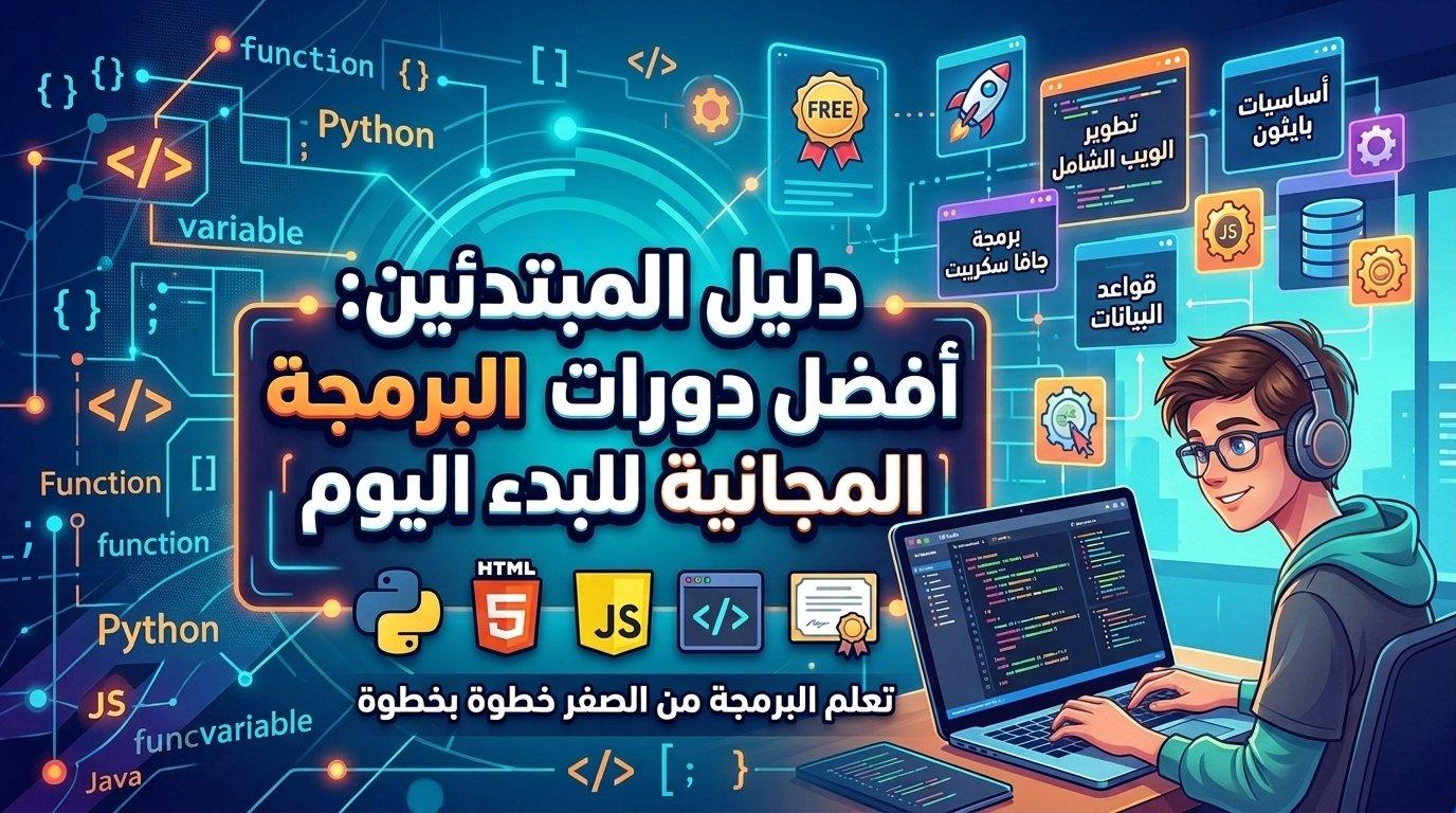 دليل المبتدئين: أفضل كورسات برمجة مجانية تبدأ بها اليوم